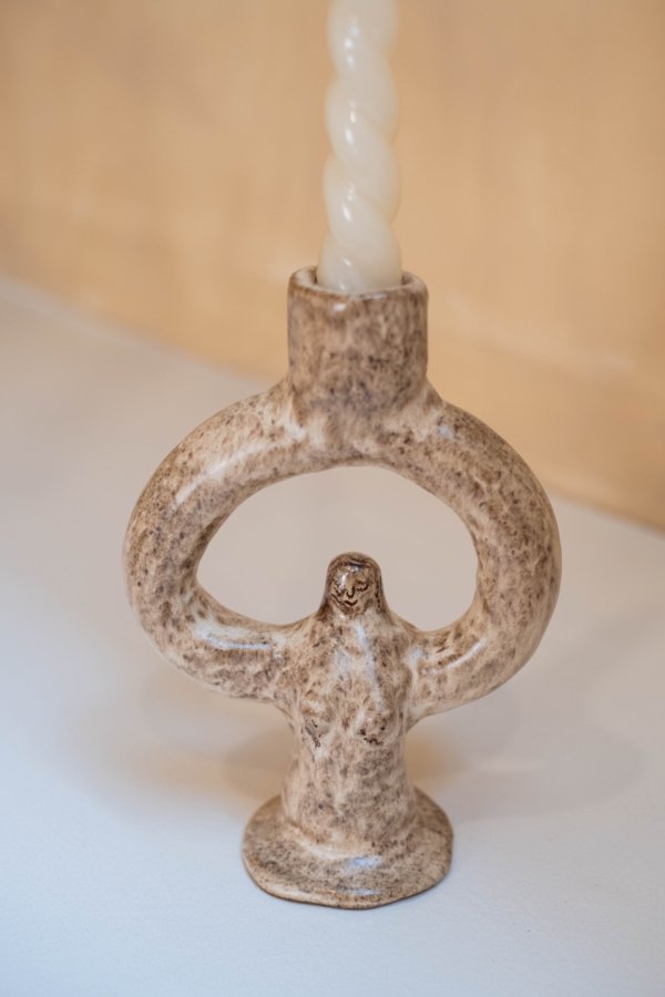 Castiçal de Cerâmica Artesanal Constante
