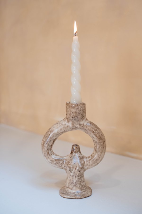 Castiçal de Cerâmica Artesanal Constante