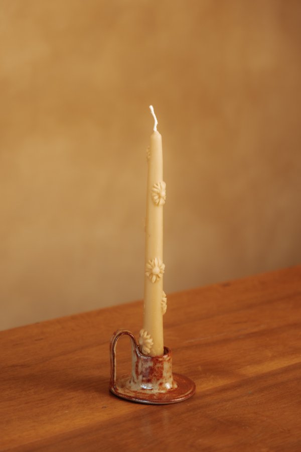 Castiçal de Cerâmica Artesanal Areia