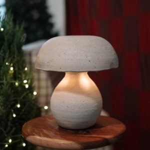 Abajur de Cerâmica Cogumelo do Jardim